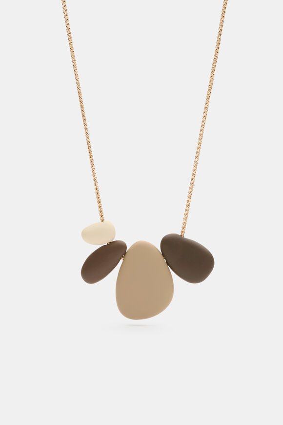 Opaque Pebble Necklace  Gold  hi-res