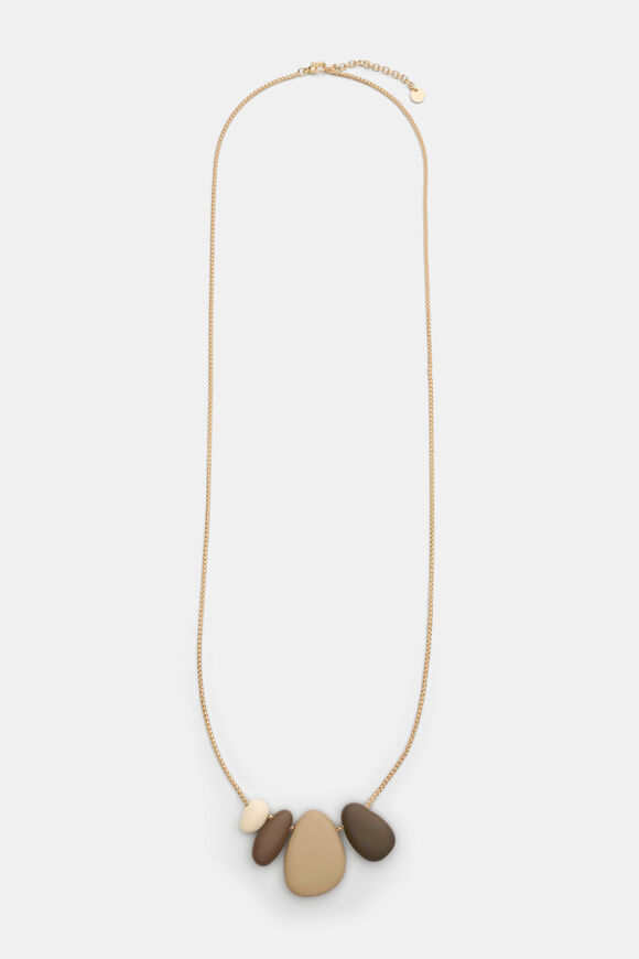 Opaque Pebble Necklace  Gold  hi-res