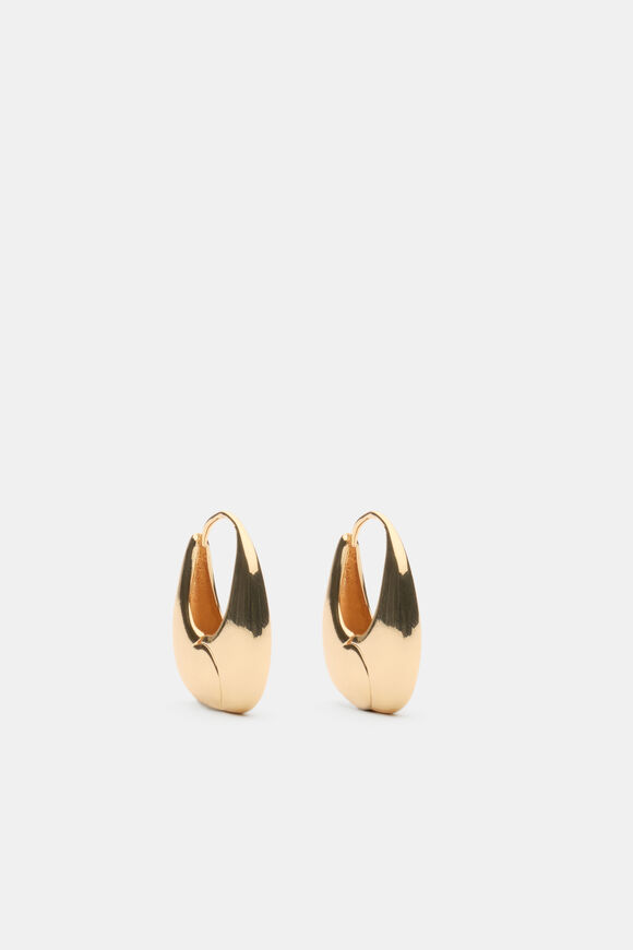 Sculptural Teardrop Hoop  Gold  hi-res