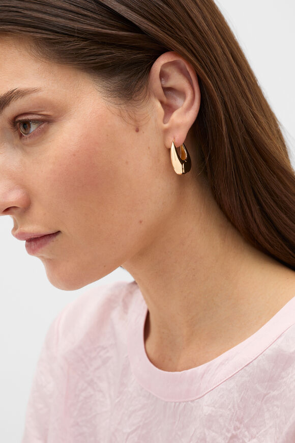 Sculptural Teardrop Hoop  Gold  hi-res