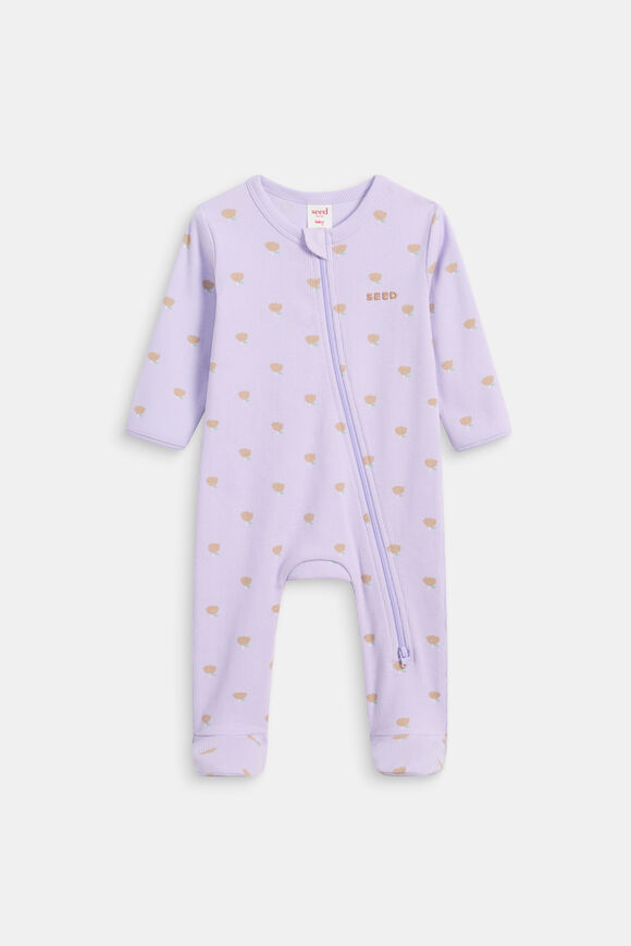 Rib Footed Jumpsuit  Lavender  hi-res