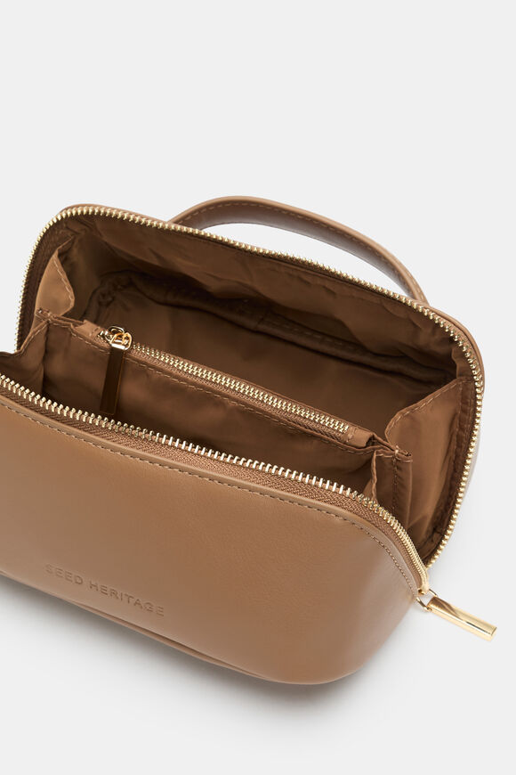 Zip Around Cosmetic Case Small  Tan  hi-res
