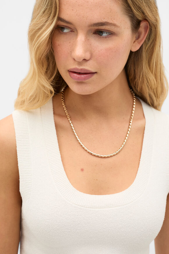 Twist Chain Necklace  Gold  hi-res