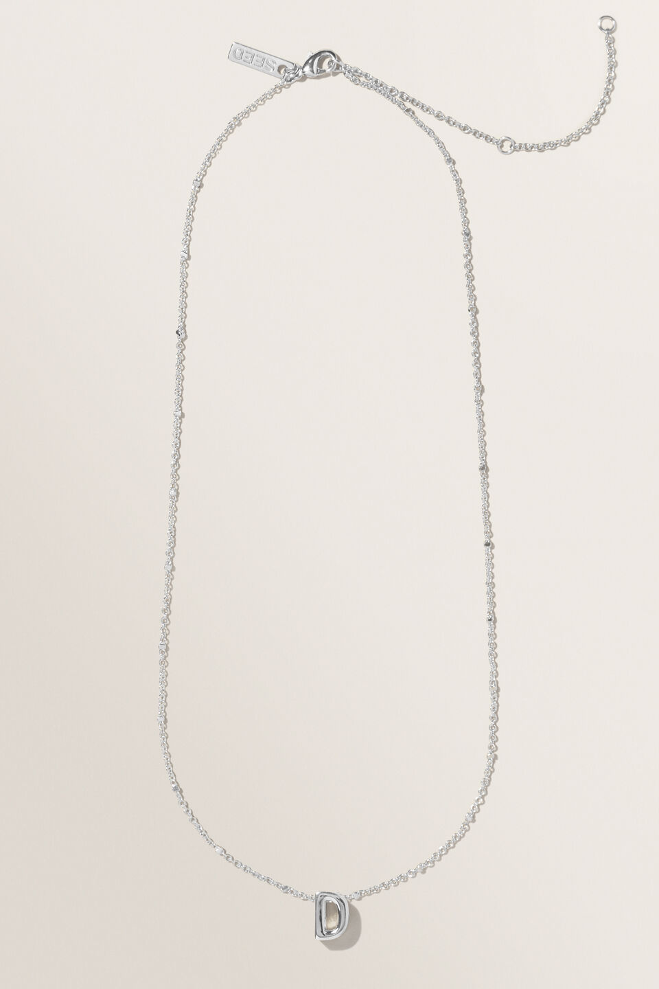 Silver Initial Charm  D