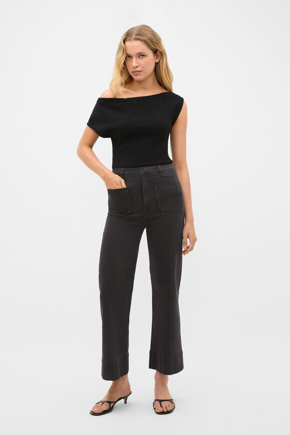 Core Wide Leg Pocket Jean  Charcoal Wash  hi-res