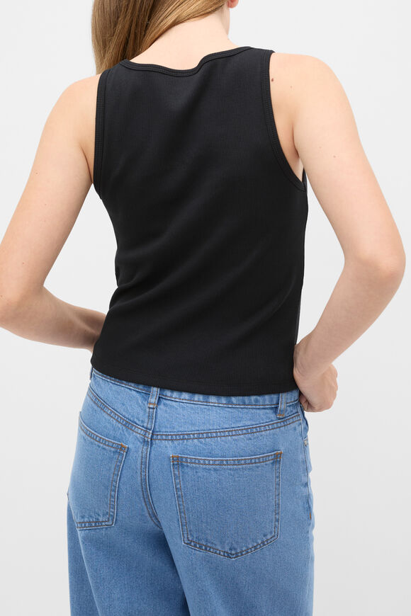 Square Neck Logo Tank  Black  hi-res