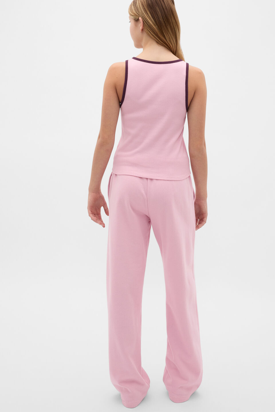 Square Neck Logo Tank  Rose Pink