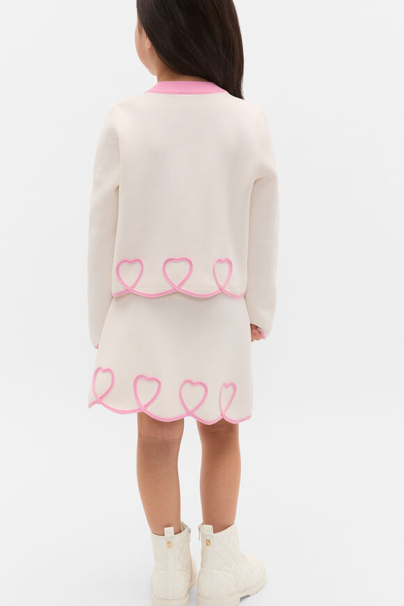 Heart Crepe Cardigan  Classic Cream  hi-res