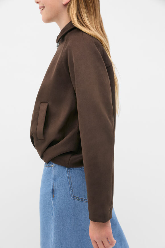 Faux Suede Jacket  Chocolate  hi-res