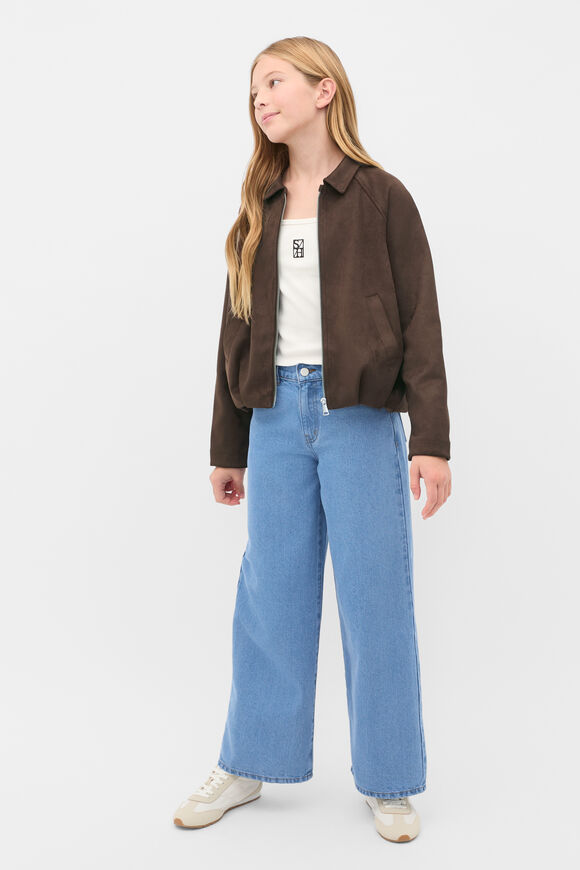 Faux Suede Jacket  Chocolate  hi-res