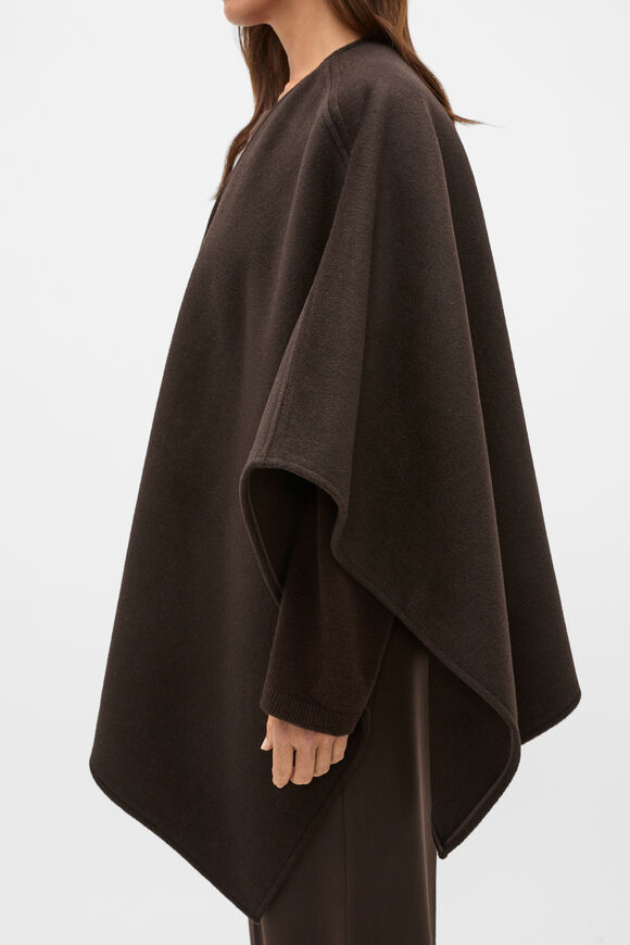 Wool Cape  Coffee Bean  hi-res
