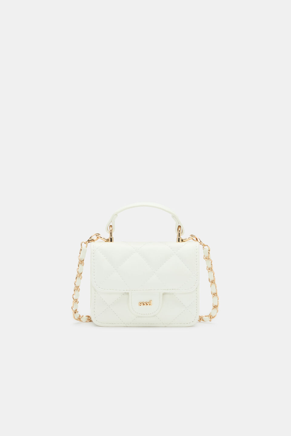 Mini Quilted Top Handle Bag  Classic Cream