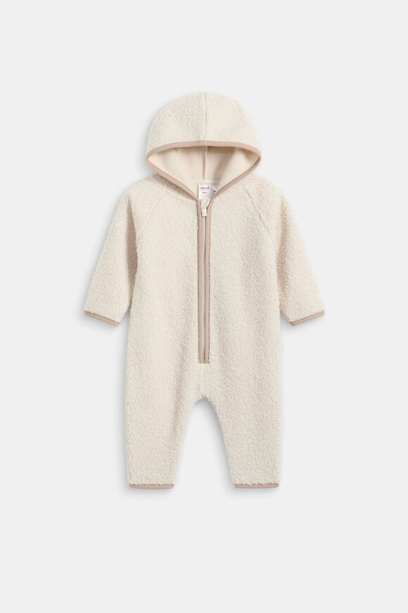Teddy Zip Coverall  Oat  hi-res