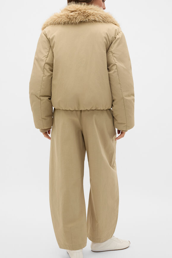 Faux Fur Collar Jacket  Caramel Clay  hi-res