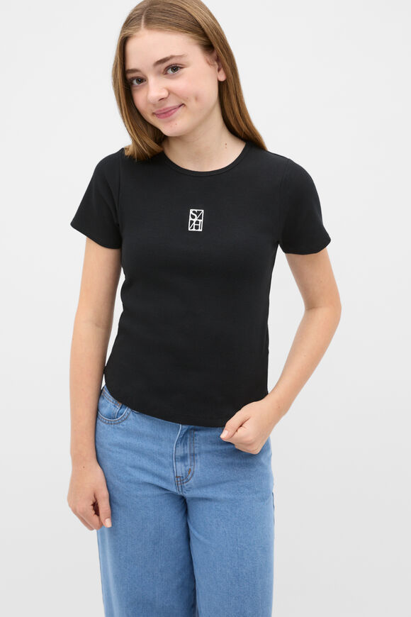 Logo Rib Tee  Black  hi-res