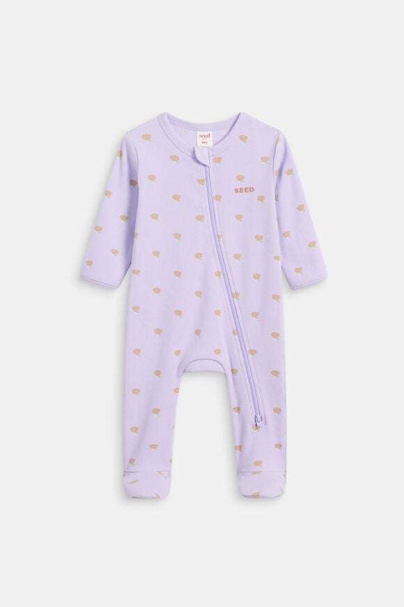 Rib Footed Jumpsuit  Lavender  hi-res