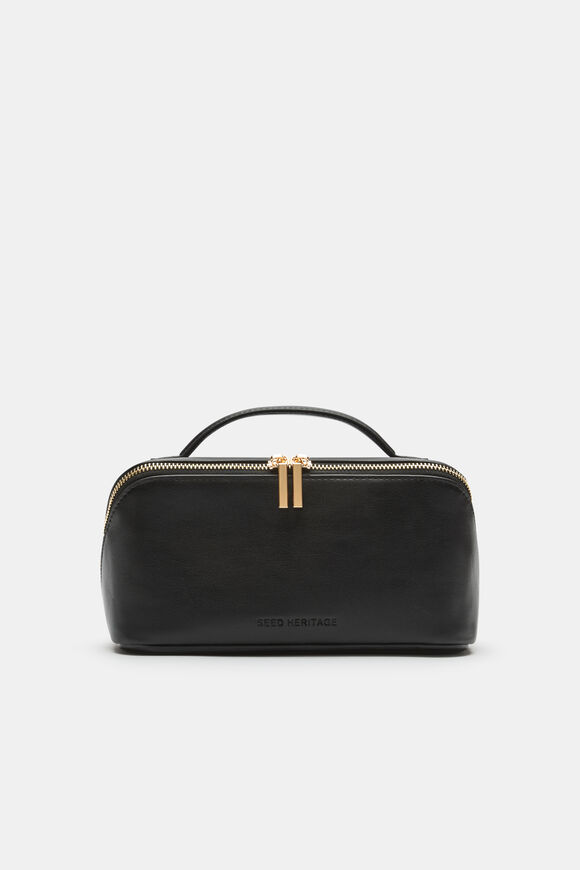 Zip Around Cosmetic Case  Black  hi-res