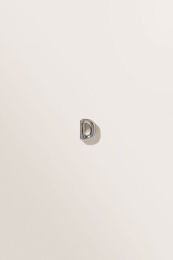 Silver Initial Charm  D  hi-res