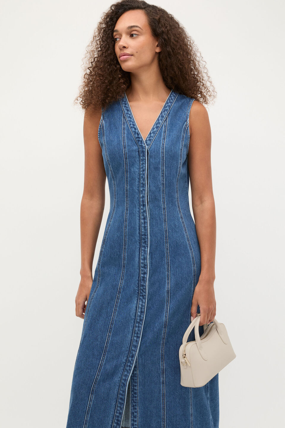 Denim Aline Midi Dress  Heritage Wash