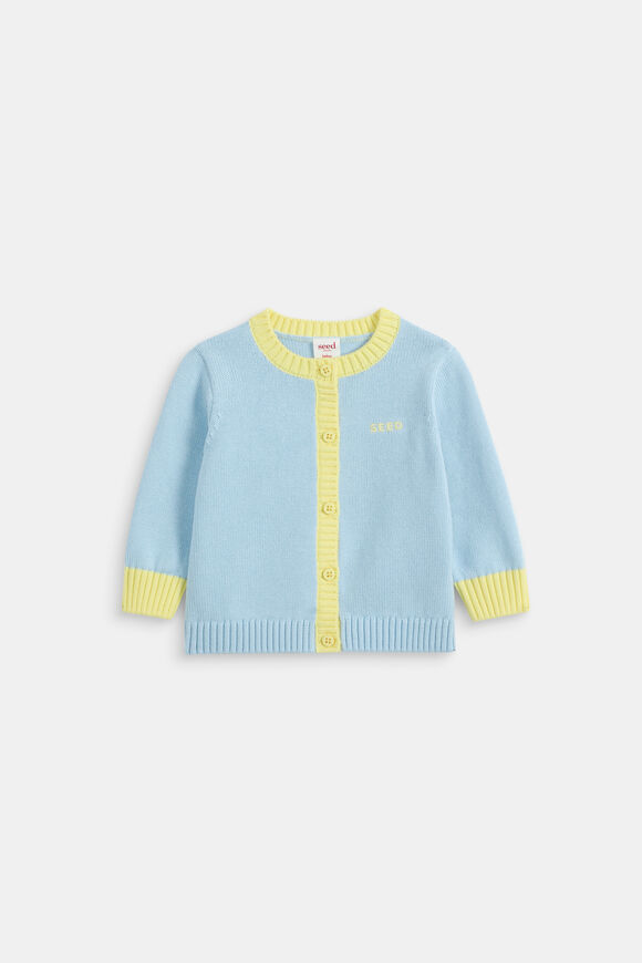 Colourblock Knit Cardigan  Arctic  hi-res