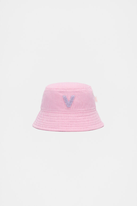 Pink Mini Initial Bucket Hat  V  hi-res