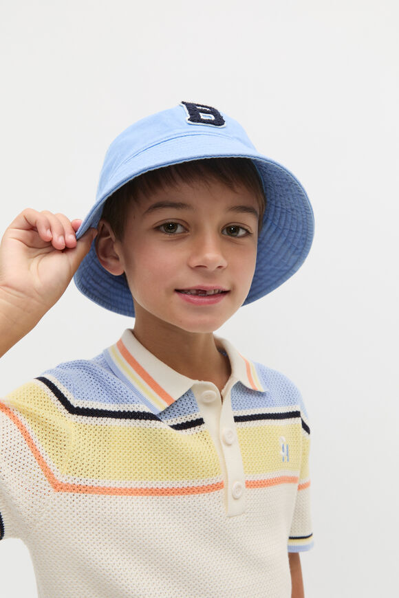 Blue Initial Bucket Hat  E  hi-res