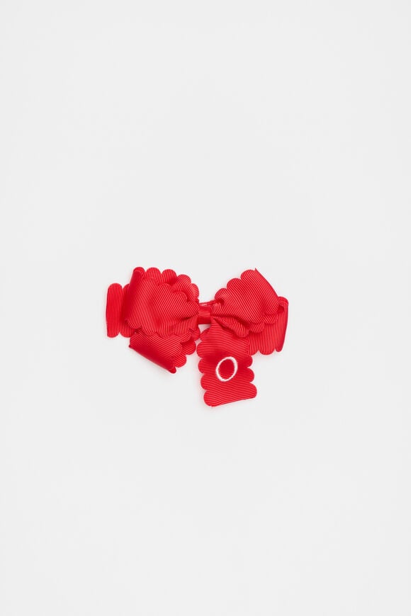 Grosgrain Initial Bow Duck Clip  O  hi-res