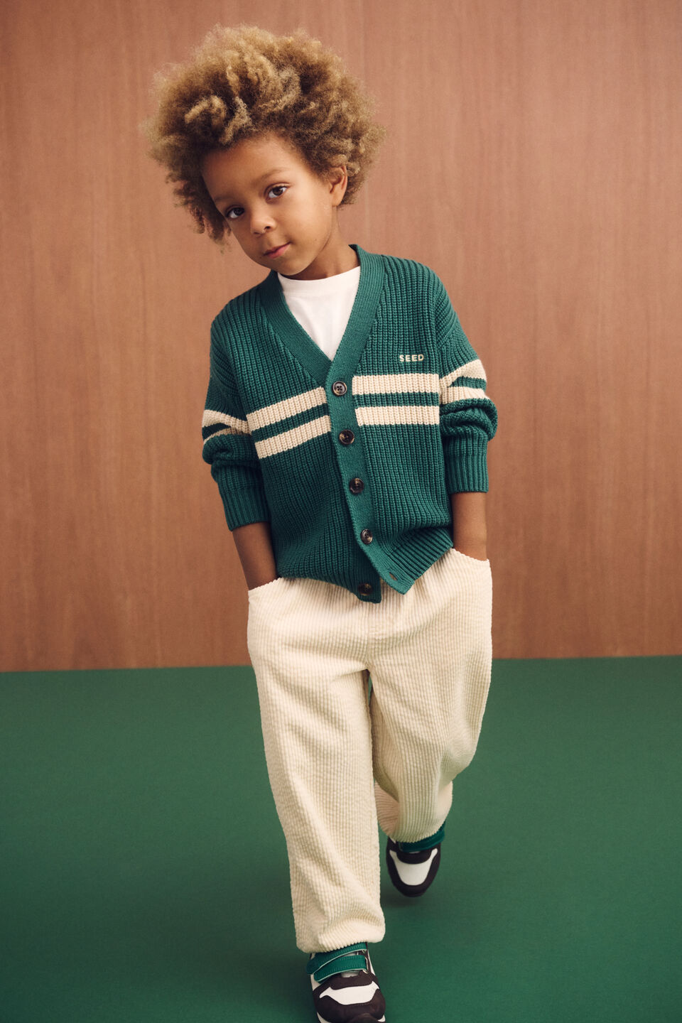Varsity Cardigan  Jungle Green