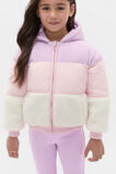 Colour Block Puffer Jacket  Orchid  hi-res