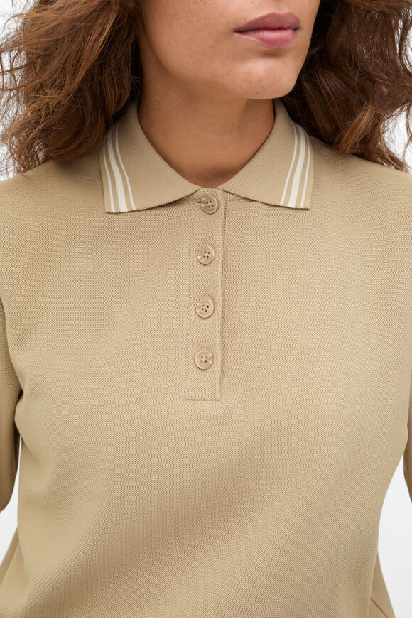 Cotton Tipping Polo Top  Caramel Clay  hi-res