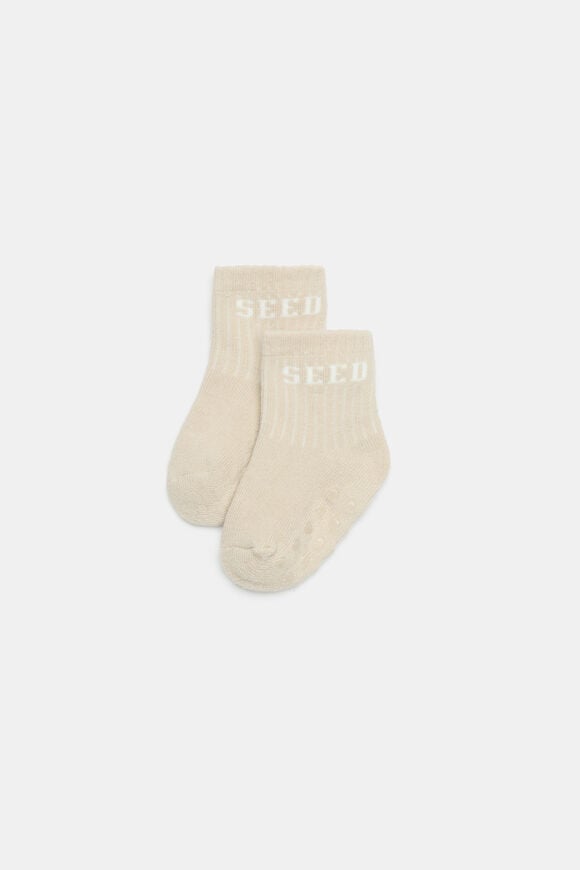 Baby Terry Logo Sock  Cool Stone  hi-res
