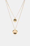 Sculptural Pendant Layered Necklace  Gold  hi-res