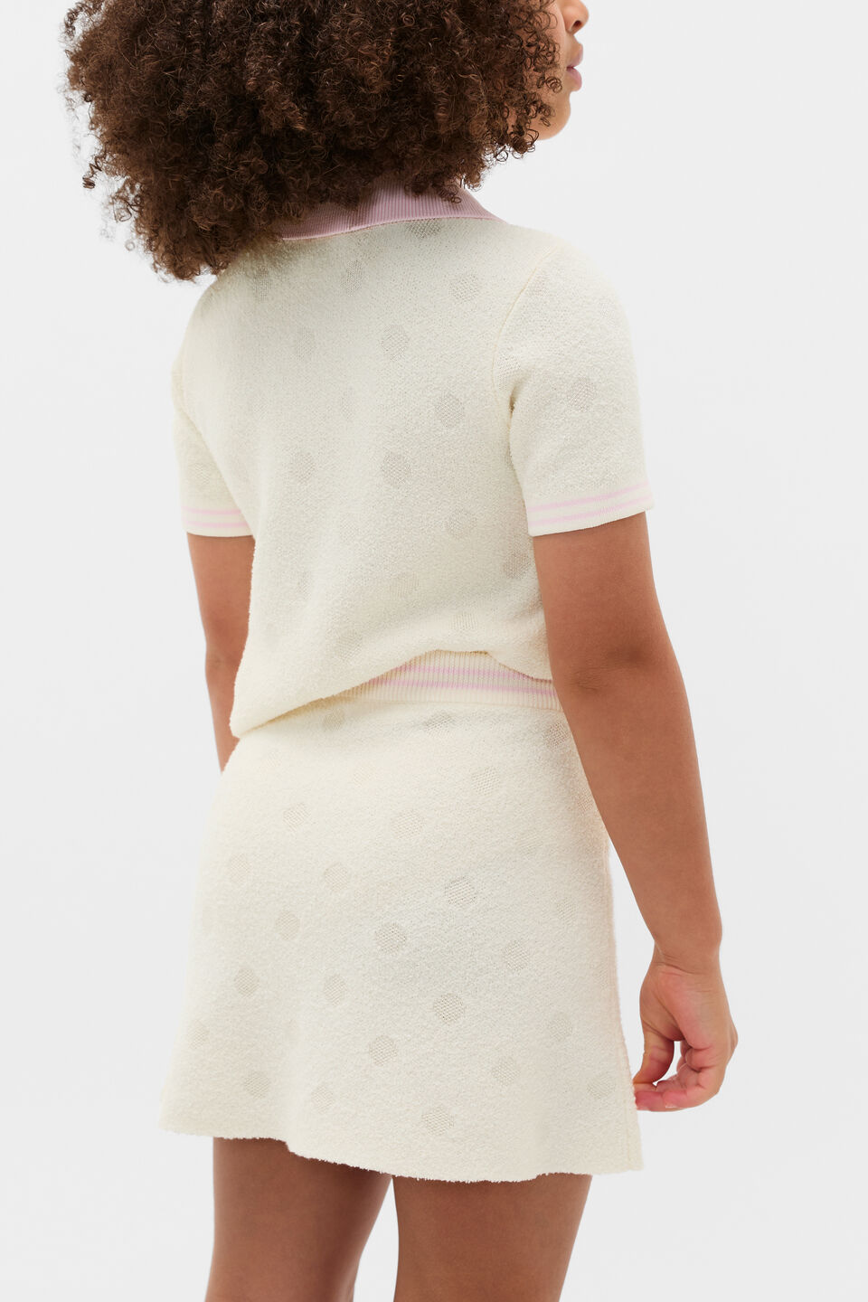 Spot Knit Skirt  Classic Cream