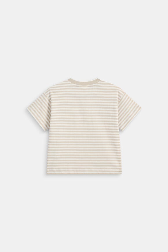 Core Stripe Logo Tee  Cool Stone  hi-res