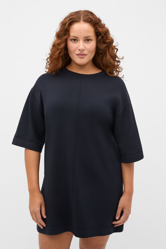 Knitted Relaxed Tee Dress  Twilight Blue  hi-res