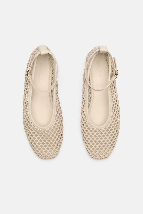 Amari Perforated Ballet Flat  Stone  hi-res