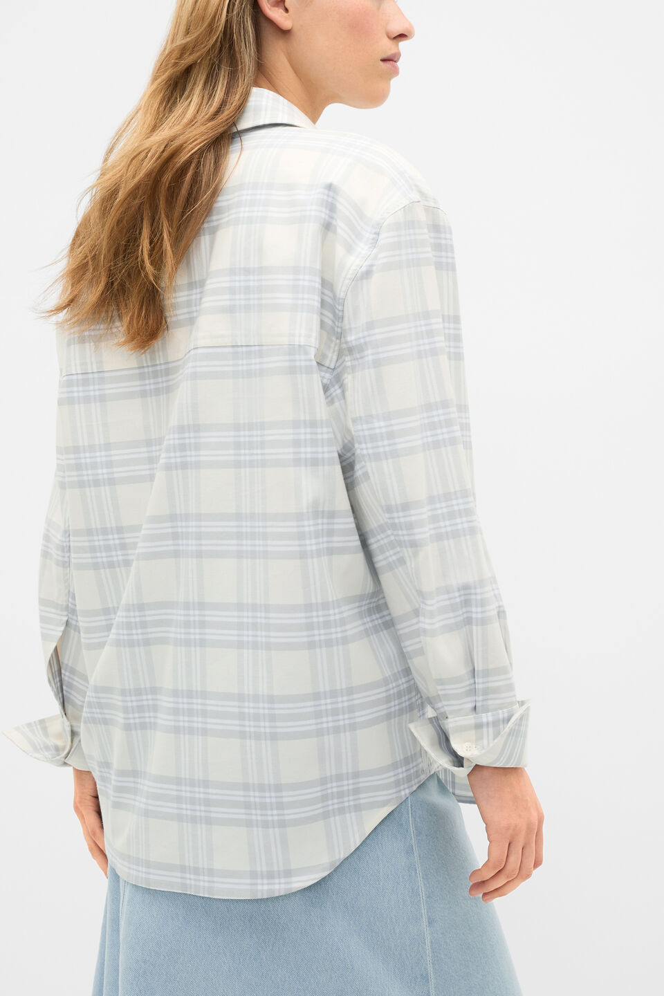 Cotton Check Shirt  Pale Slate Check