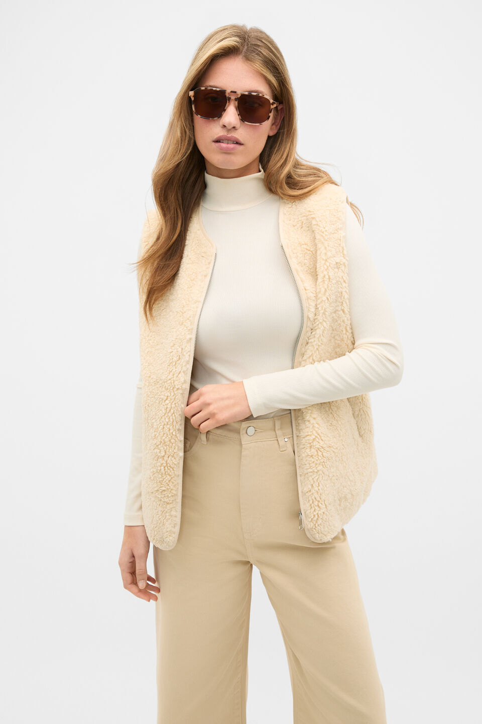 Shearling Vest  Vanilla Cream