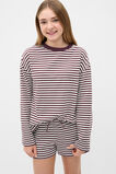 Stripe Boyfriend Tee  Mulberry  hi-res