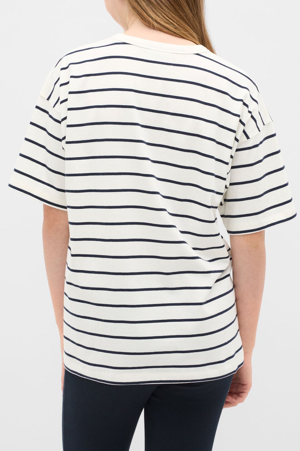 Core Logo Tee  Navy Stripe