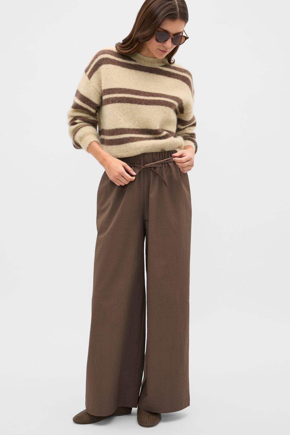 Lofty Stripe Relaxed Knit  Cashew Stripe