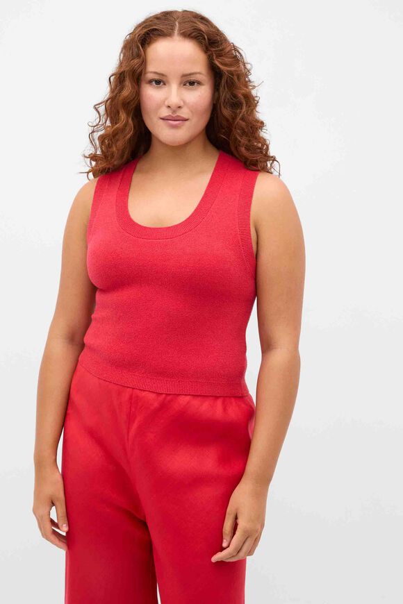 Boucle Knit Tank  Chilli Red  hi-res