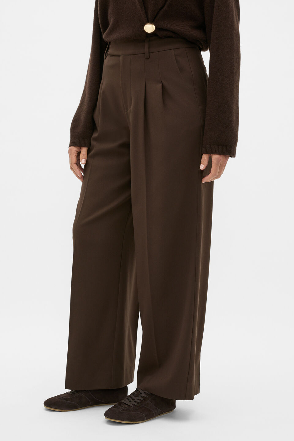 Pleat Front Trouser  Coffee Bean