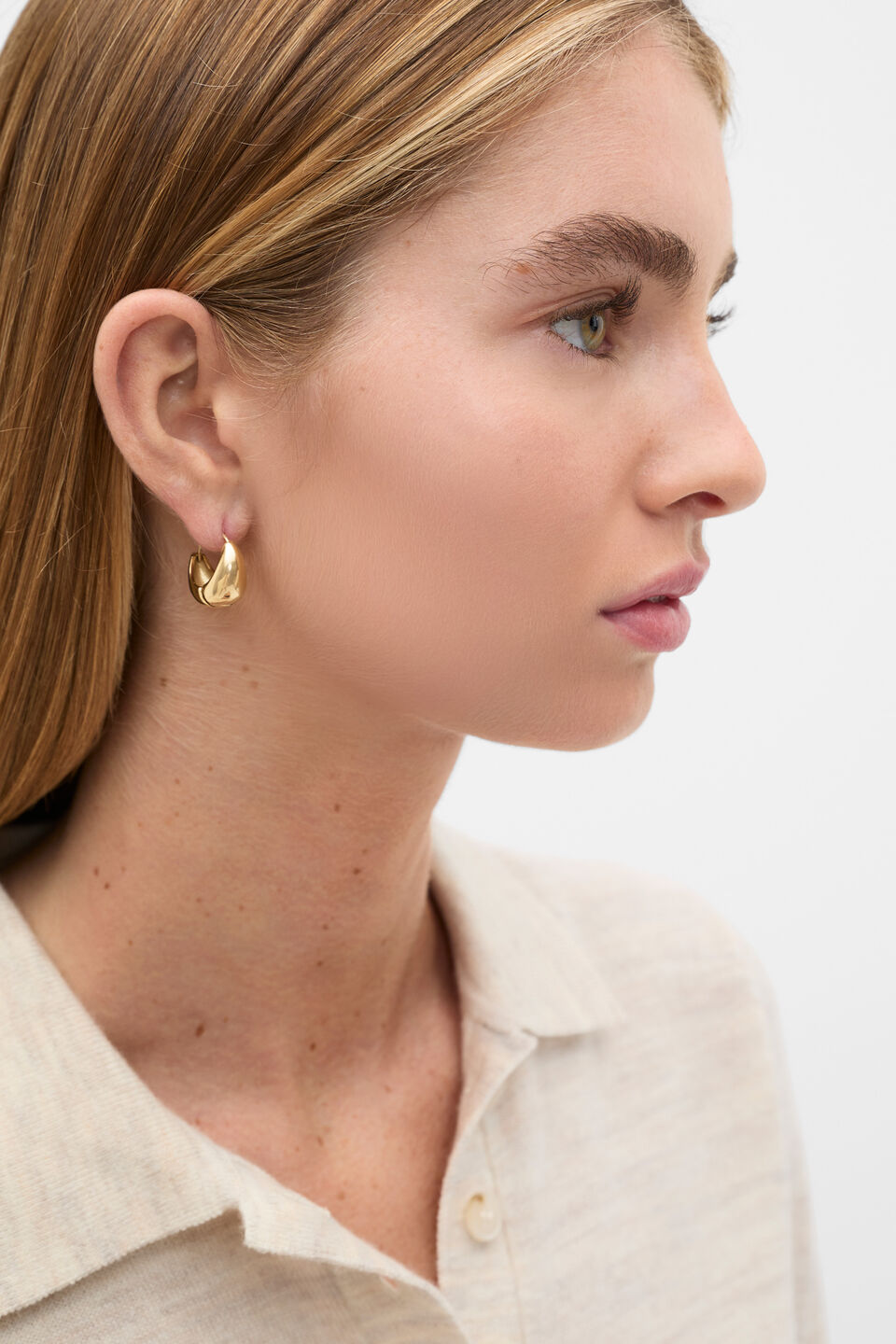 Waterproof Dome Earring  Gold