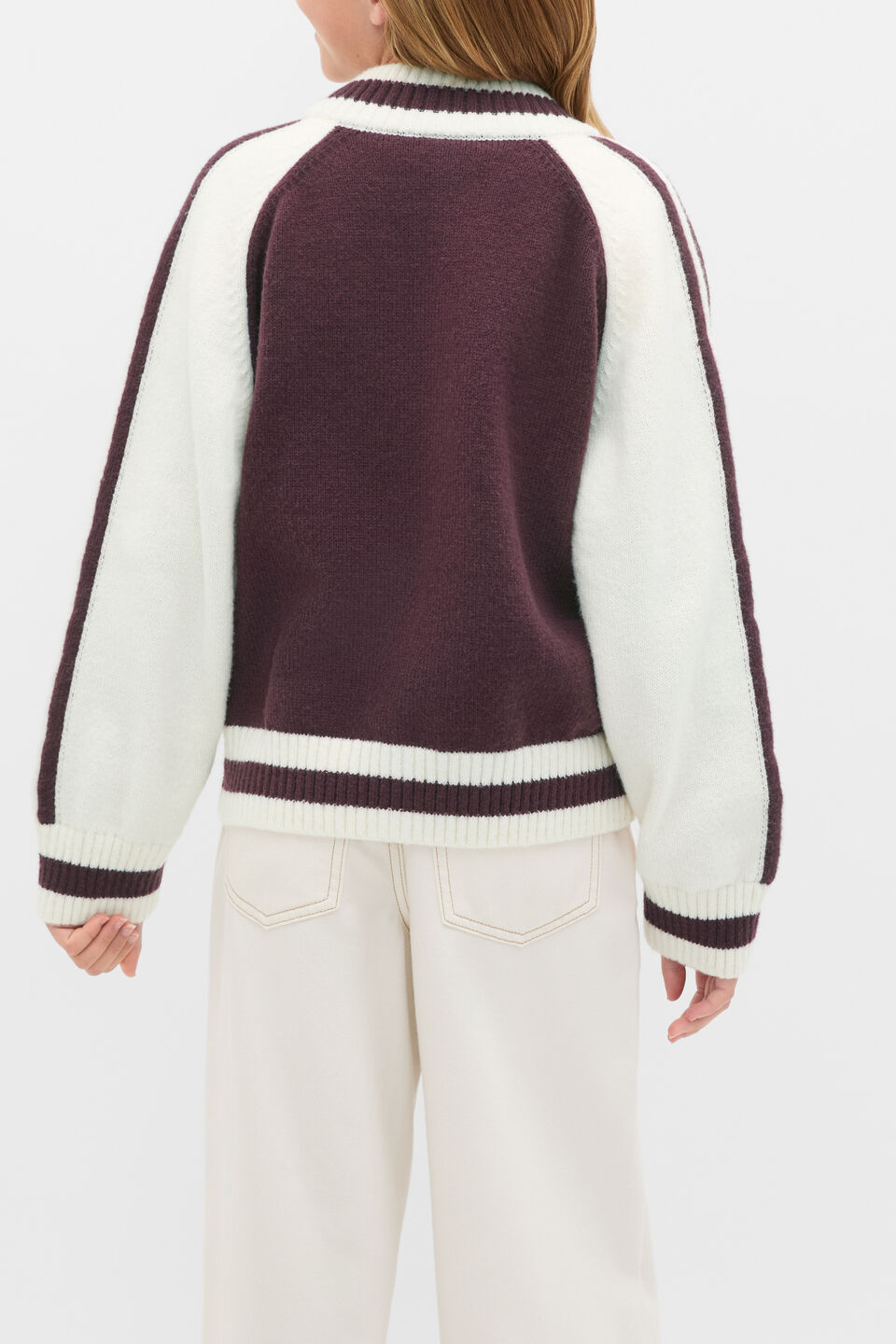 Zip Up Knit Bomber  Mulberry