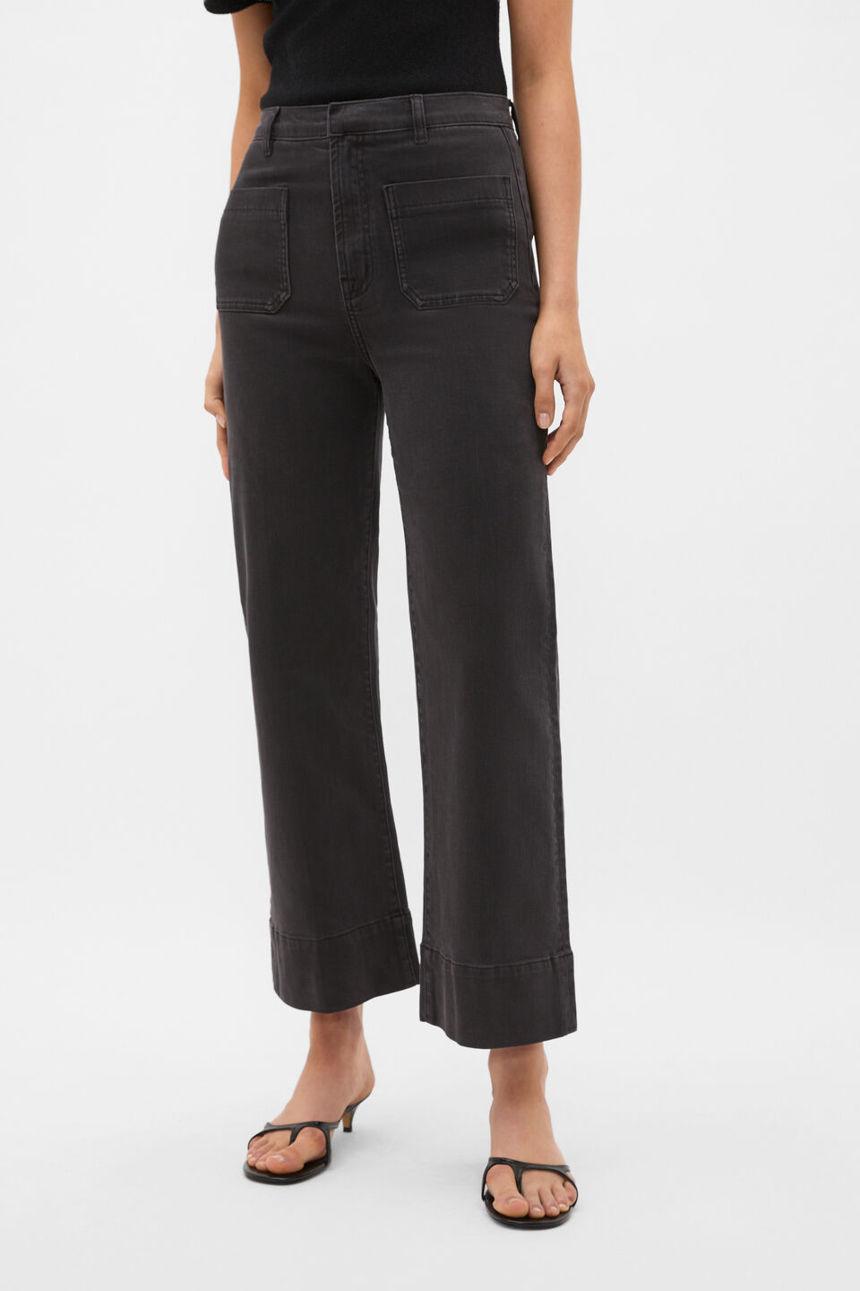 Core Wide Leg Pocket Jean  Charcoal Wash