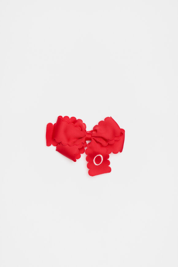 Grosgrain Initial Bow Duck Clip  O  hi-res