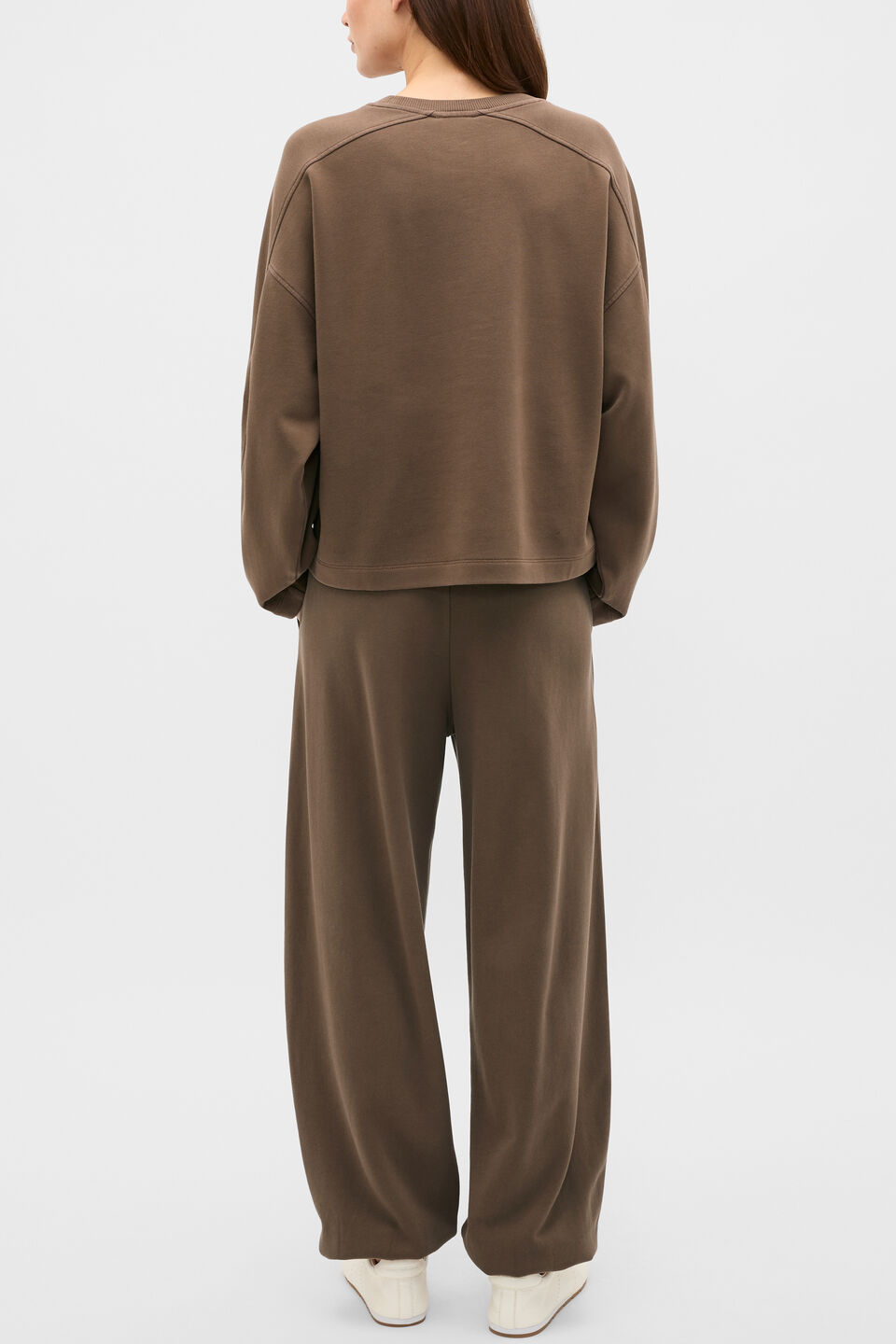 Terry Balloon Sleeve Sweat  Chestnut Wash