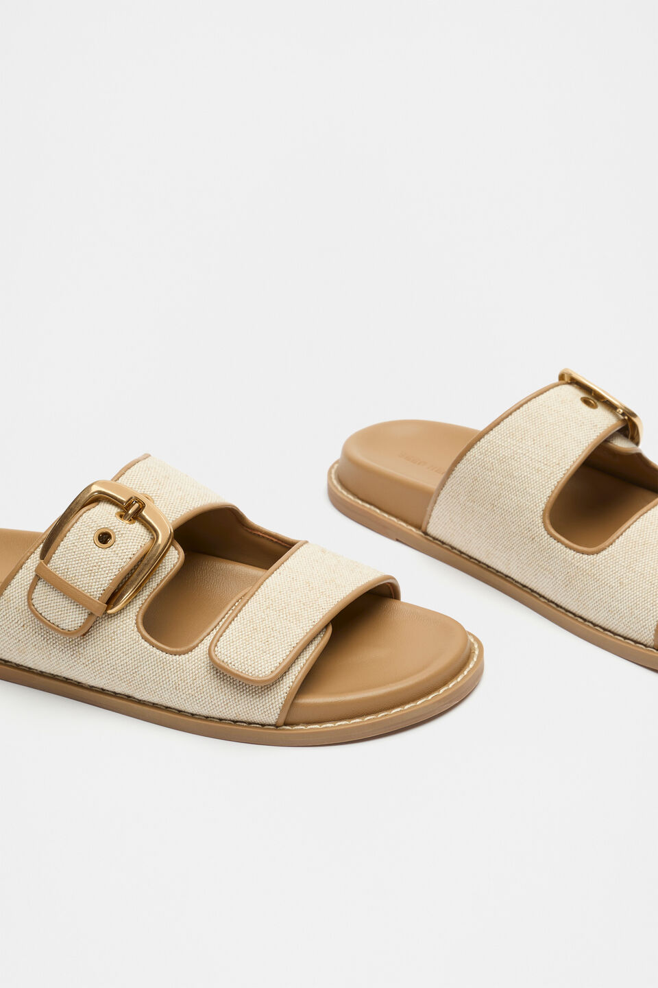 Genny Woven Slide  Caramel