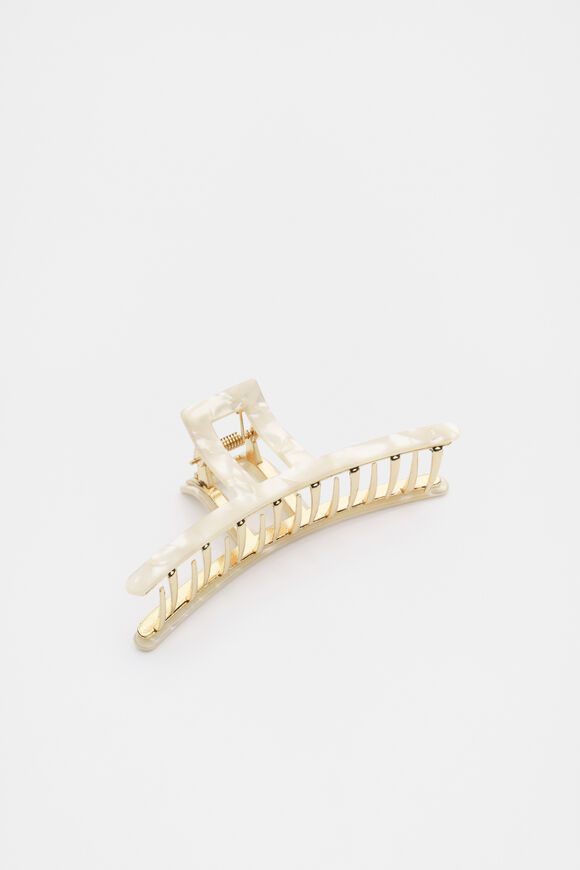 Open Resin Hair Claw  Ivory  hi-res